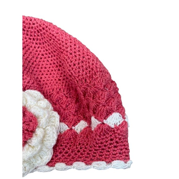 Handmade Floral Detailed Coral Beige Crochet Womens Beanie Hat Cap SKU 9575 - Picture 4 of 11